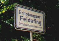 Ortschild Erholungsort Feldafing Ortsteil Garatshausen