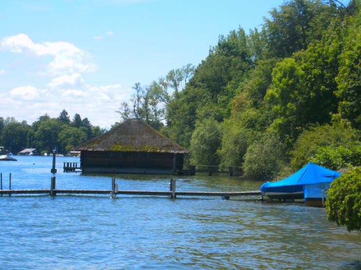Hans Albers-Bootshaus von der Seeseite aus gesehen (Juni 2019)