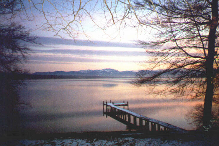 Blick vom Tutzinger Badeplatz auf den Starnberger See (Weihnachten 2003)