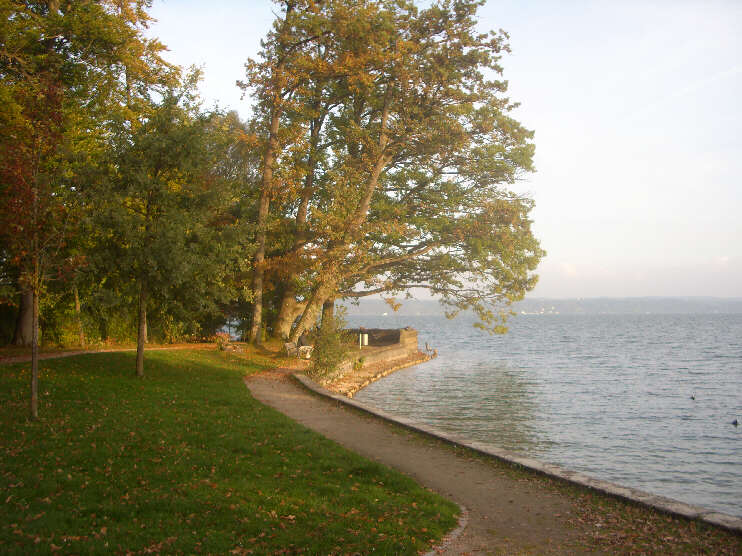 Blick vom Bleicherpark auf den Starnberger See (Oktober 2014)